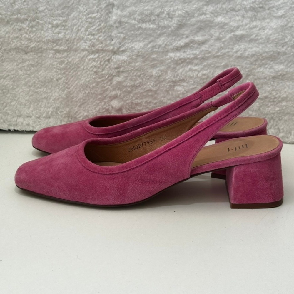 J. Jill Pink Suede Slingback Block Heel Pumps Womens 10 - Picture 6 of 13